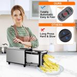 Electric French Fry Cutter, Automatic Fry Cutter Stainless Steel with 1/2 & 3/8 Inch Blade for Homemade Fries, french fry cutter for Potatoes,Vegetable Cutter, House Warming Gifts (silver)