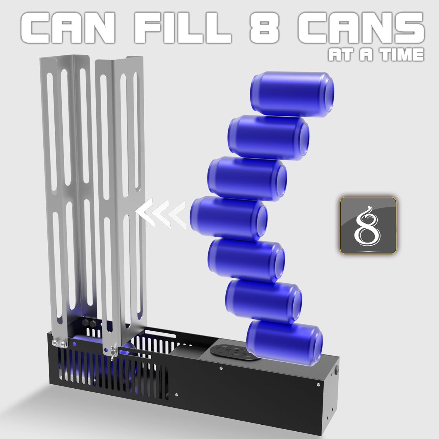 Automatic Electric Can Crusher, Electric can crushers for recycling 8oz 12oz & 16oz cans, Can fill 8 cans at a time, Automaticcan crusher for recycling Aluminum Seltzer, Cola, Beer Cans