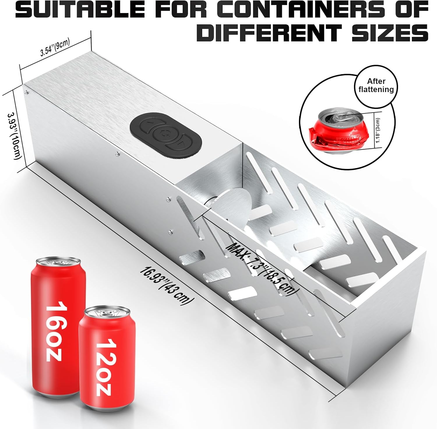 Electric Can Crusher for Recycling 12oz~16oz Cans, Automatic Can Crushers, Can Smasher for Recycling Wall Mounted, Can Crusher for Recycling for Aluminum Seltzer, Soda, Cola, Beer Cans