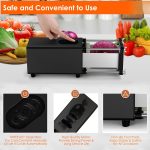 Electric French Fry Cutter, French fries cutter with 1/2 & 3/8 Inch blade, Automatic potato cutter, Professional commercial and household potato slicer, use for potato, carrot, apple (Black)