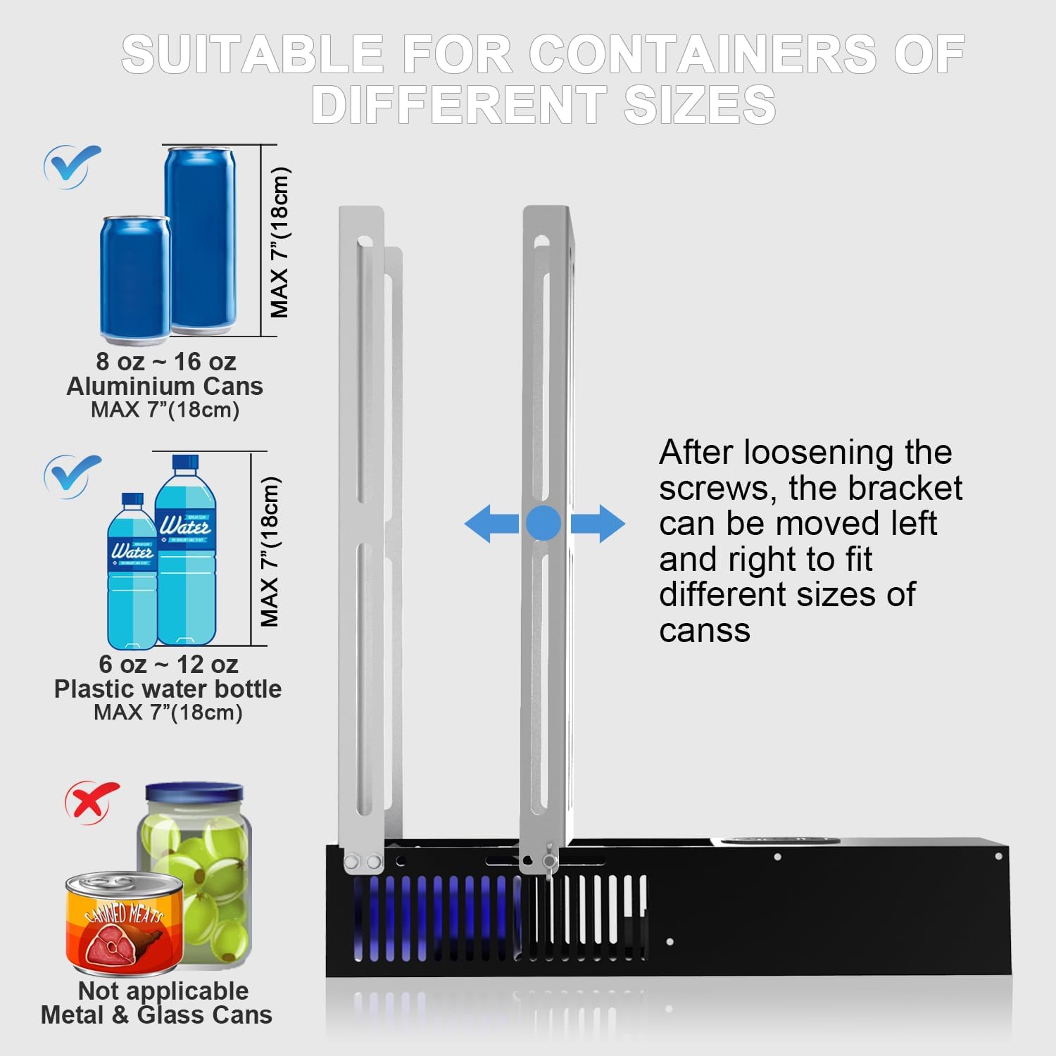 Automatic Electric Can Crusher, Electric can crushers for recycling 8oz 12oz & 16oz cans, Can fill 8 cans at a time, Automaticcan crusher for recycling Aluminum Seltzer, Cola, Beer Cans