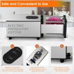 Electric French Fry Cutter, Automatic Fry Cutter Stainless Steel with 1/2 & 3/8 Inch Blade for Homemade Fries, french fry cutter for Potatoes,Vegetable Cutter, House Warming Gifts (silver)