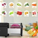 Electric French Fry Cutter, French fries cutter with 1/2 & 3/8 Inch blade, Automatic potato cutter, Professional commercial and household potato slicer, use for potato, carrot, apple (Black)