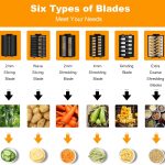 Electric Cheese Grater with 5 Stainless Steel Blades – Coarse, Fine, Slicer, Wavy Slicer & Grinder – Quick & Easy Food Prep