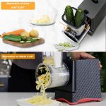 Electric Cheese Grater with 5 Stainless Steel Blades – Coarse, Fine, Slicer, Wavy Slicer & Grinder – Quick & Easy Food Prep